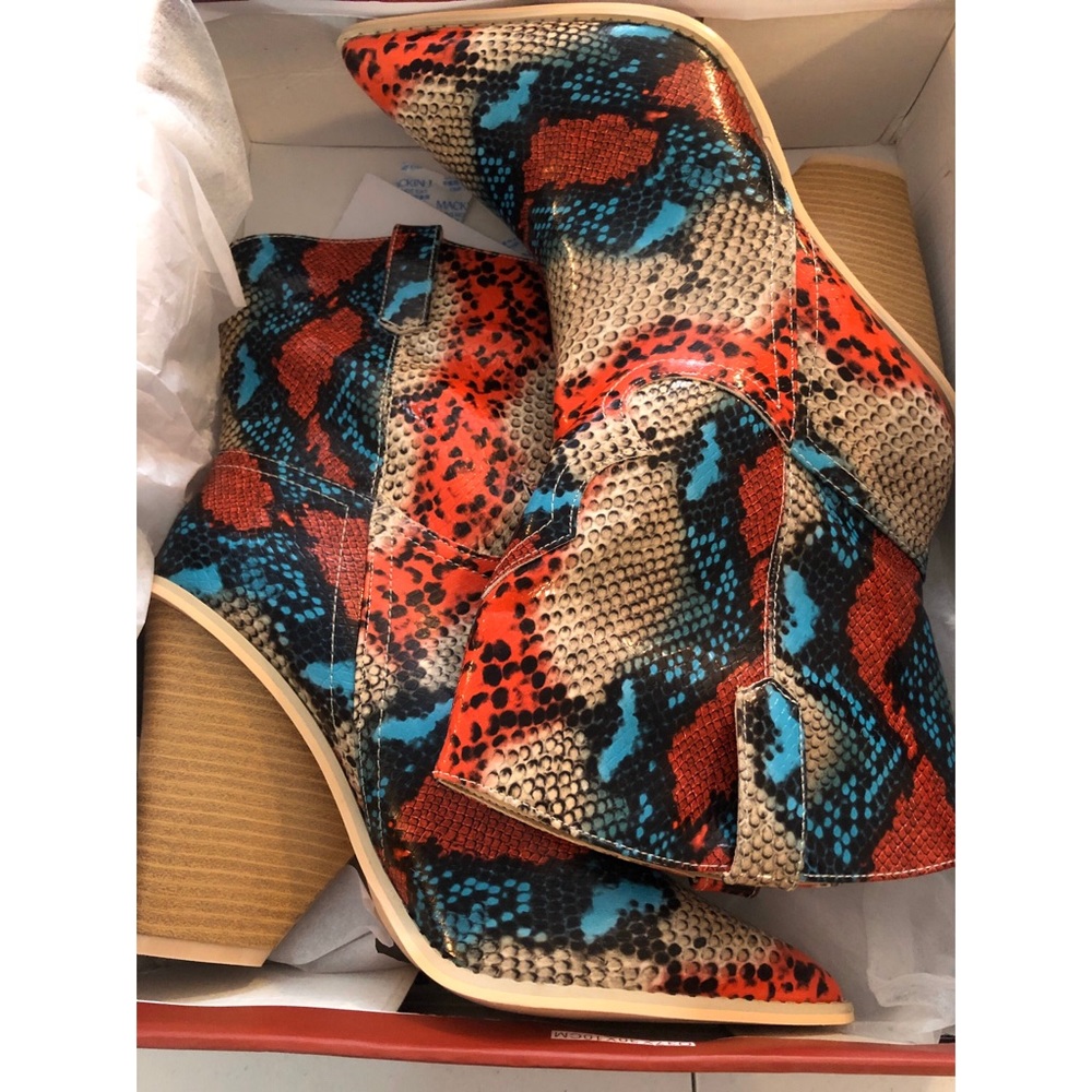 Multi Colored Snake Print Boot